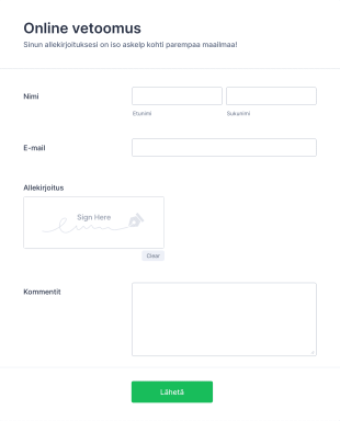 Vetoomuslomake Allekirjoituksella Form Template