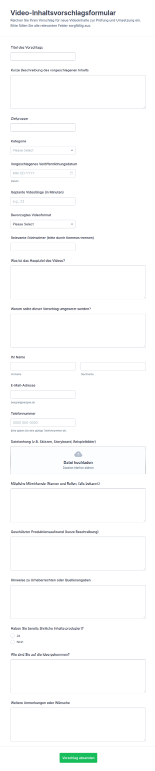 Video Inhaltsvorschlag Umfrage