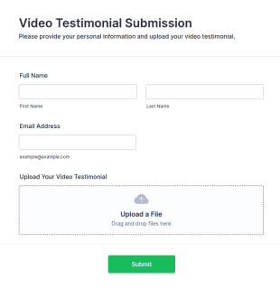 Video Testimonial Submission Form Template