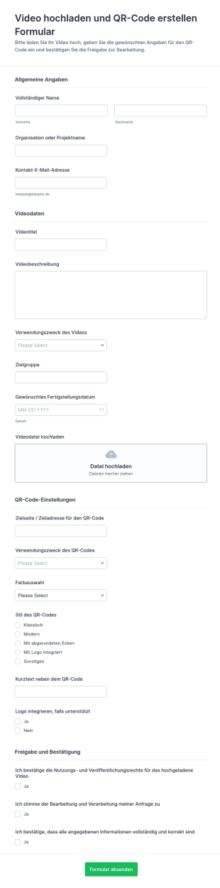 Video Upload Und QR Code Erstellung