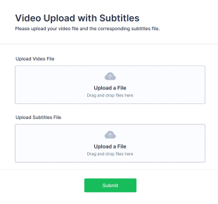 Video Upload With Subtitles Form Template
