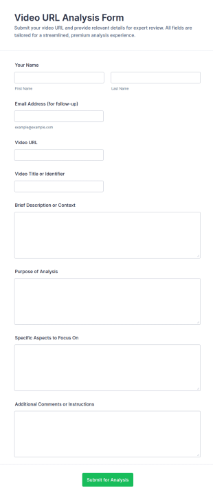 Video URL Analysis Form Template