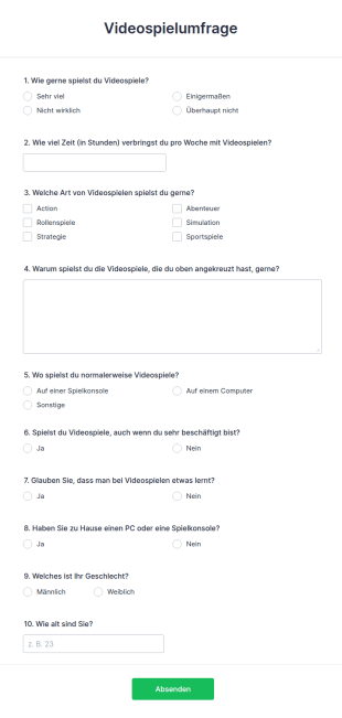Videospielumfrage
