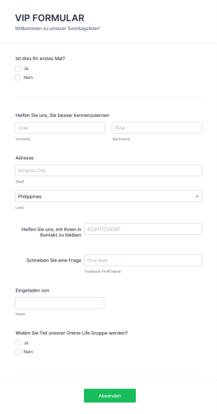 VIP Formular Form Template