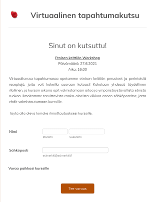 Virtuaalinen Tapahtumakutsu