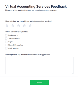 Virtual Accounting Services Feedback Form Template
