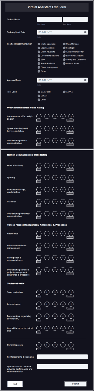 Virtual Assistant Exit Form Template