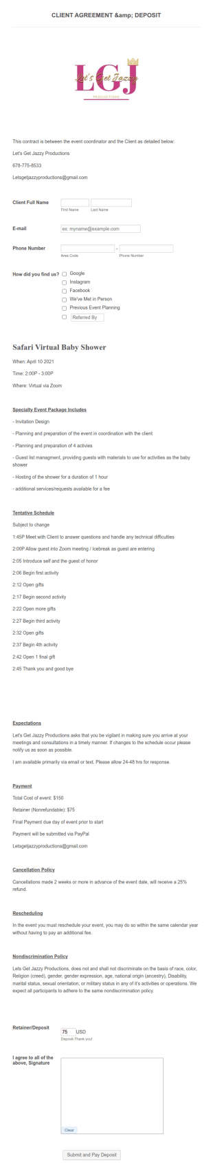 Virtual Baby Shower_ Client Agreement Form (With Deposit)