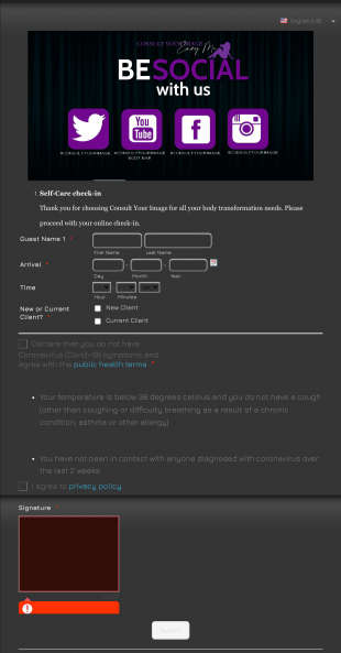 Virtual Check In Form Template