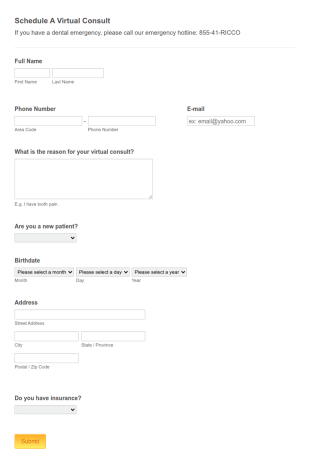 Virtual Consult Form Template