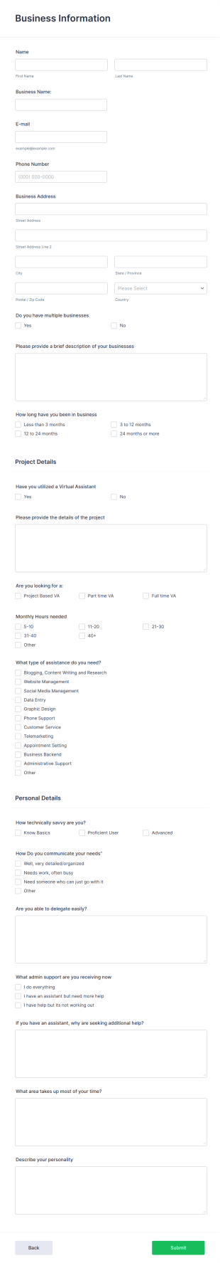 Virtual Intelligence Agency Solutions LLC Form Template