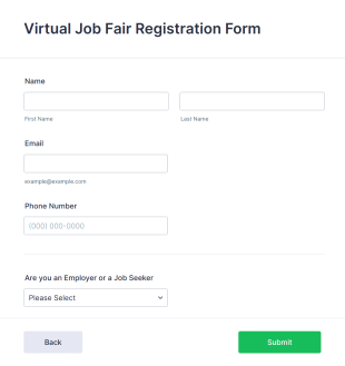 Virtual Job Fair Registration Form Template