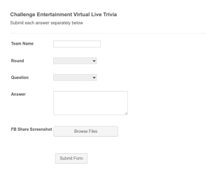 Virtual Live Trivia Form Template