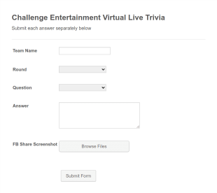 Virtual Live Trivia Form Template
