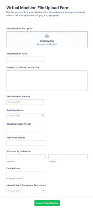 Virtual Machine File Upload Form Template