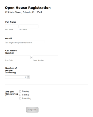 Virtual Open Houses Xperience Form Template