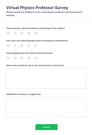 Virtual Physics Professor Survey Form Template