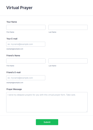 Virtual Prayer Requests Form Template