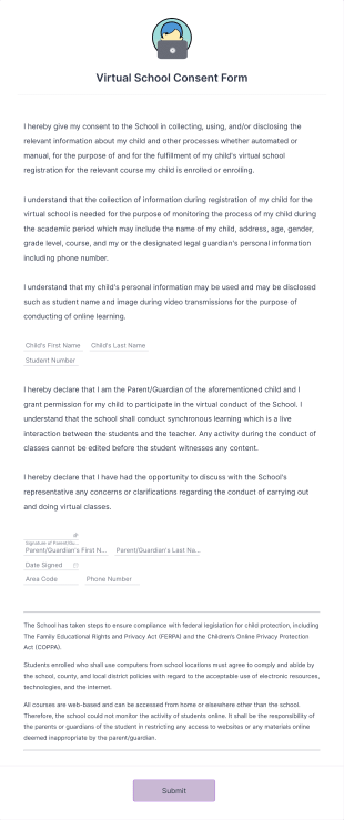 Virtual School Consent Form Template