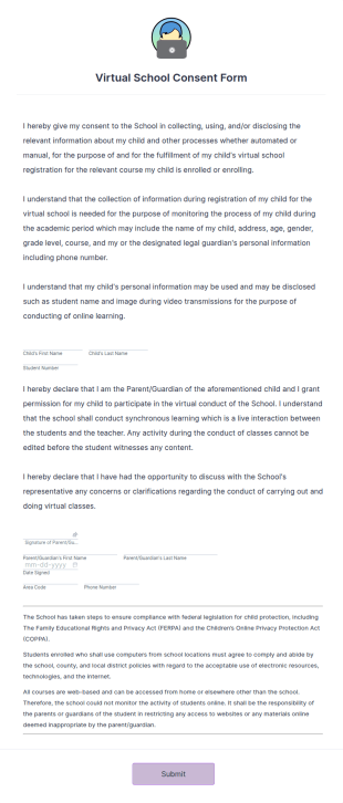 Virtual School Consent Form Template