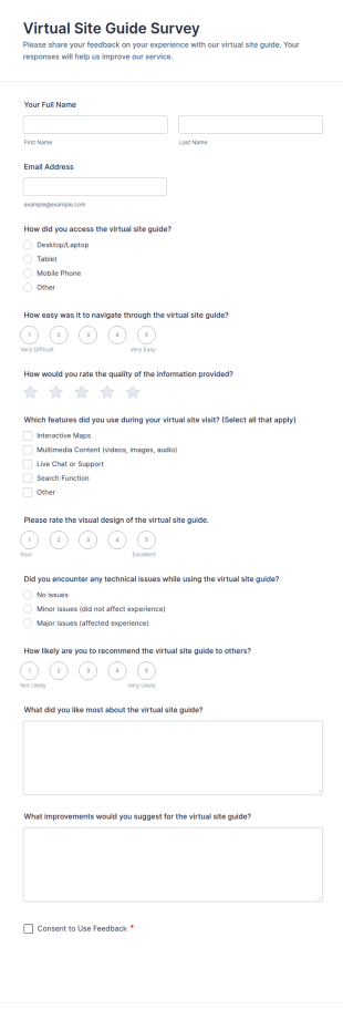 Virtual Site Guide Survey Form Template