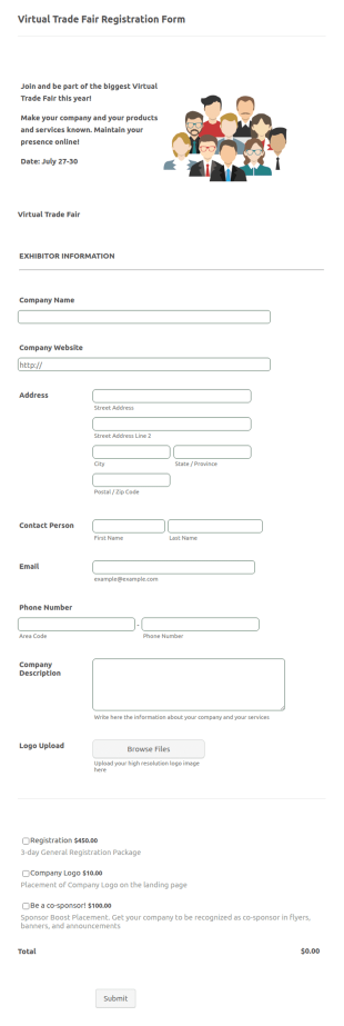 Virtual Trade Fair Registration Form Template
