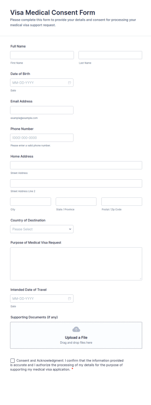 Visa Medical Consent Form Template
