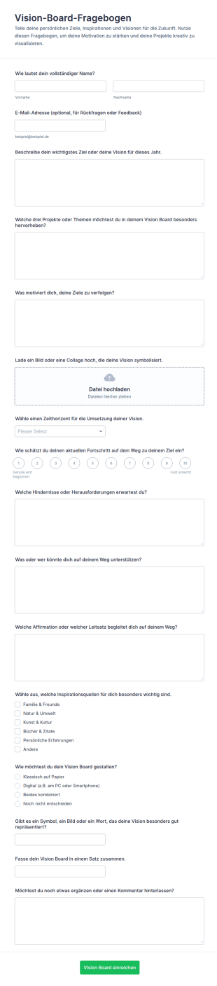 Vision Board Einreichungsformular