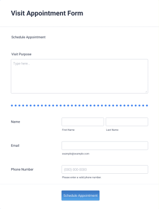 Visit Appointment Form Template