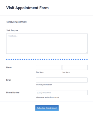 Visit Appointment Form Template