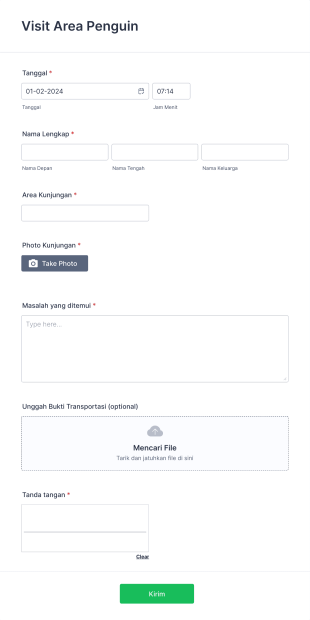 Visit Area Form Template