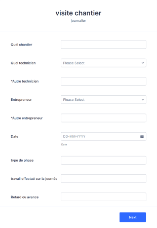 Visite Chantier Form Template