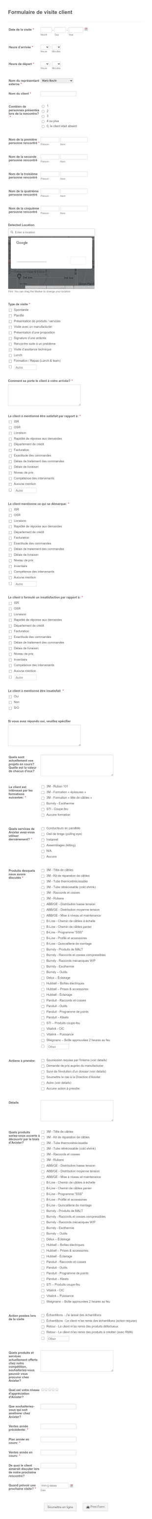 Visite De Client Form Template