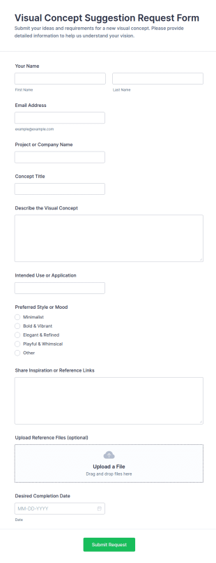 Visual Concept Suggestion Request Form Template