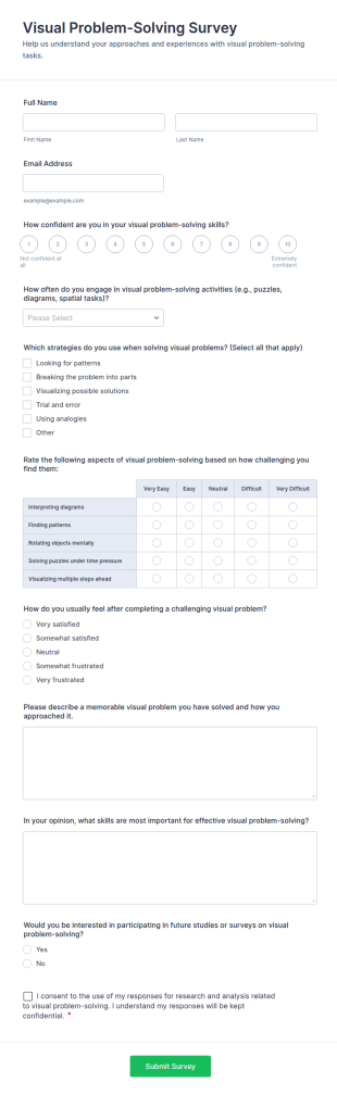 Visual Problem Solving Survey Form Template