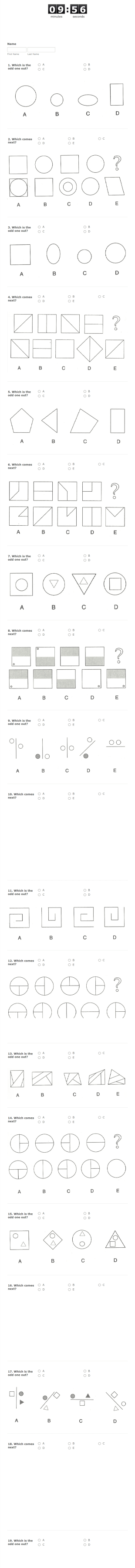 Visual Reasoning Form Template