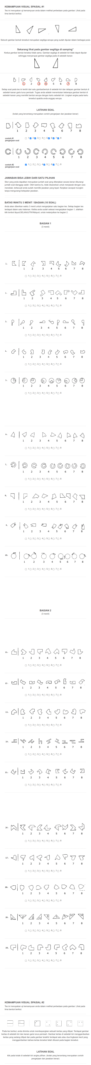 Visual Spatial Ability Quiz