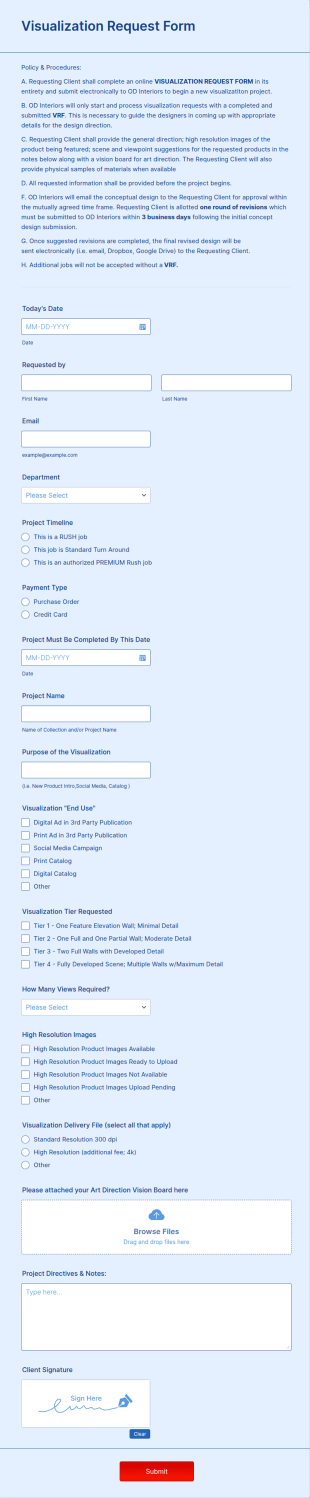 Visualization Request Form Template