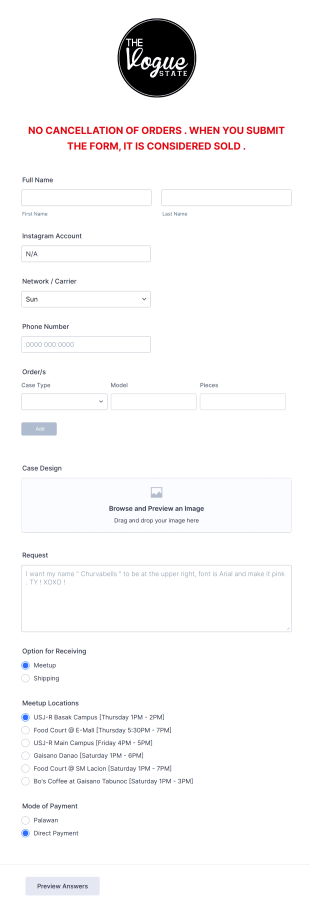 Lifestyle Magazine Casing Order Form Template