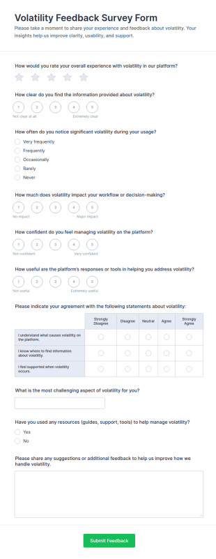Volatility Feedback Form Template