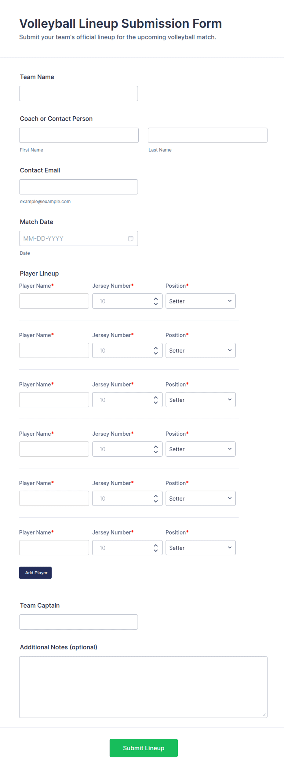 Volleyball Roster Sheet.pdf Volleyball Lineup Submission Form Template | Jotform