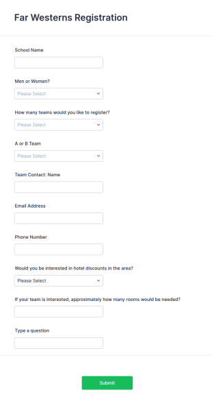 Volleyball Tournament Registration Form Template