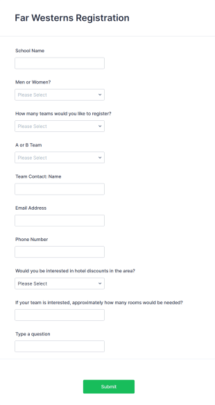 Volleyball Tournament Registration Form Template