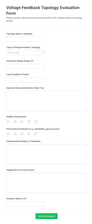 Voltage Feedback Topology Evaluation Form Template