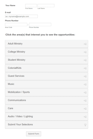 Volunteer Interest Form Template