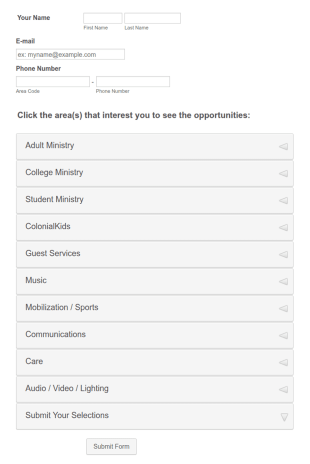 Volunteer Interest Form Template