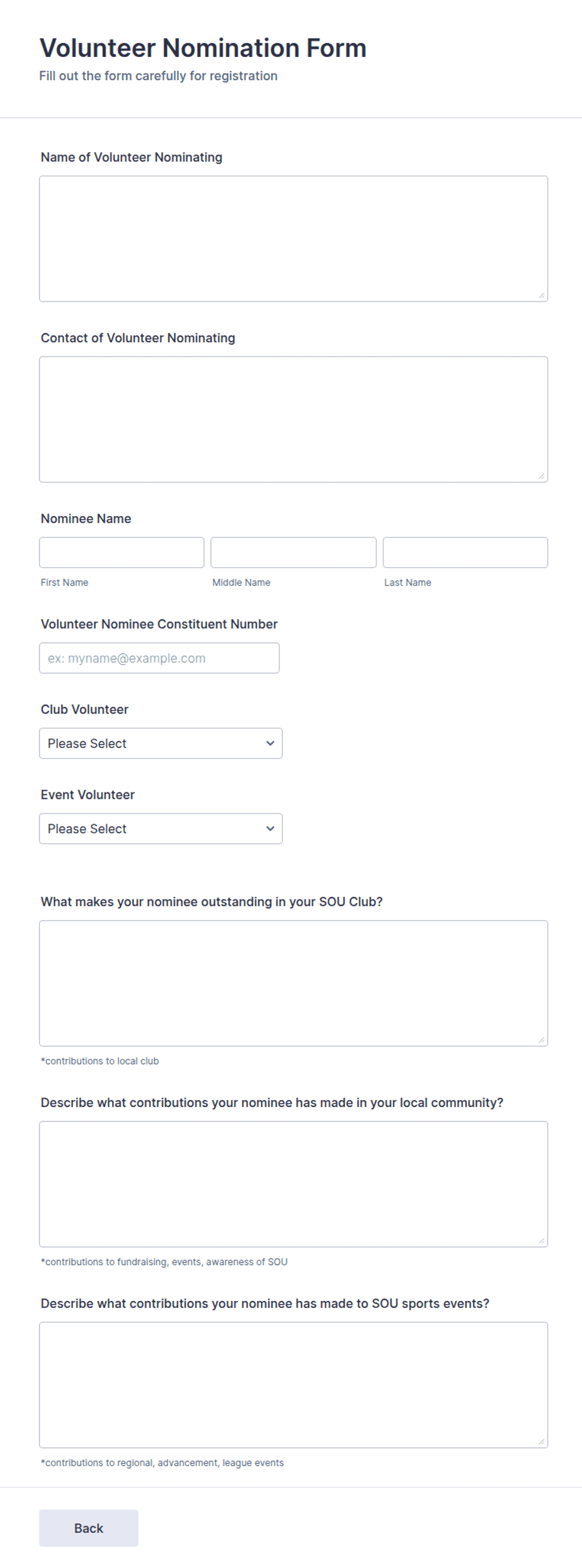 Volunteer Nomination Form Template | Jotform