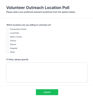 Volunteer Outreach Location Poll Form Template