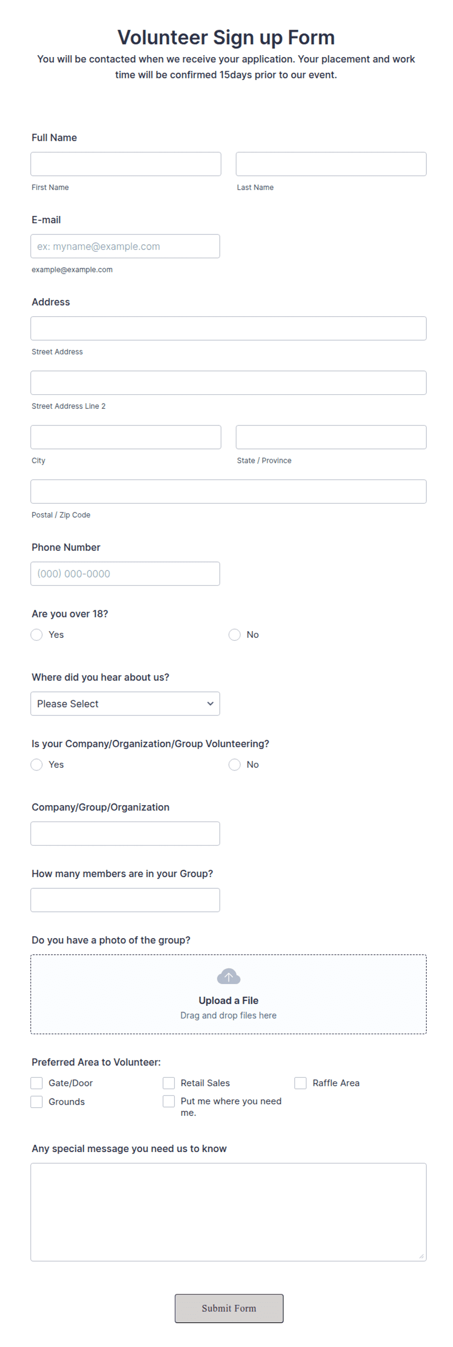 Volunteer Sign up Form Template | Jotform