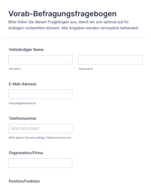 Vorab Befragungsfragebogen
